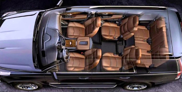 Inside a Cadillac Escalade ESV