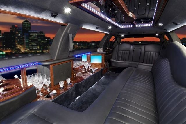 Inside a Lincoln Stretch Limousine